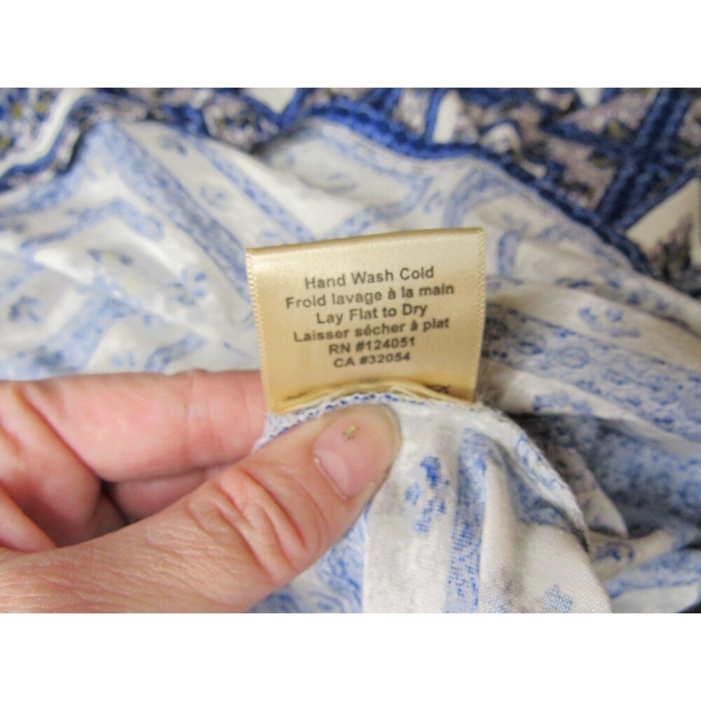 Anthropologie Porridge Womens M Blue Blouse Shirt Boho Floral Tile Pattern NWT - Picture 13 of 14
